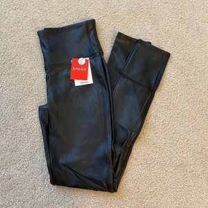 Black Faux Leather Spanx Leggings